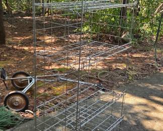 #101 Metal tall-silver wire display rack 24x16x63 5 shelves $65.00