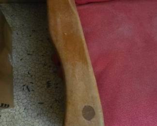 #69 Vintage wood and vinyl red chair (as-is finish) $20.00