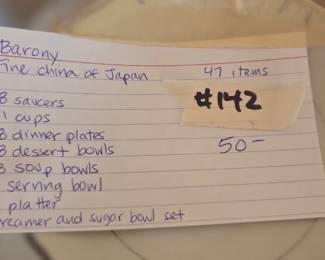 #142 Barony Fine China of Japan 47 piece $50.00