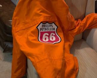 #146 WENAAS Work jacket heavy long lined with hood size 56 with Phillips Petroleum 66 on back good condition $75.00