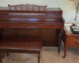 #9 Howard upright piano by Baldwin with wood bench (you move) $75.00