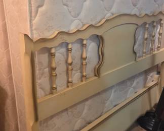 #40 Full Headboard and foot board 3 slats with side rails (as-is finish issues) $30.00 #41 Chiromedic 4000 Therapedic 312 coils Full mattress and box spring $35.00
