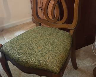 #15 Lenoir Furniture Company dining table with one leaf 6 chairs 61" (+12)x42x30 (one captain of the 6) $225.00