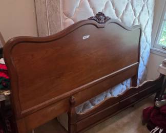 #53 Full headboard and foot board with slats and rails $30.00 #54 Chiromedic 4000 Therapedic 312 coils Full mattress and box spring $35.00