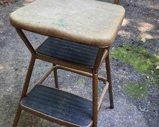 #102 Vintage Cosco MCM stool step ladder with flip up seat (as-is paint stains) $35.00