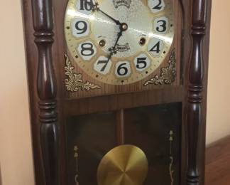 #13 Mogull wall pendulum clock with key 13x5x27 $45.00