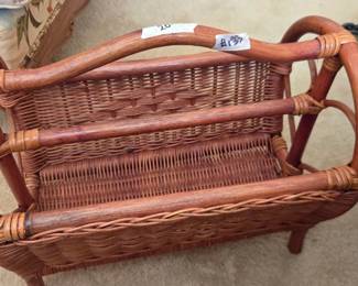 #133 Wicker magazine rack $20.00