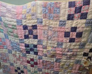 #57 Quilt with tears 76x63 (as-is hole and tears) $35.00