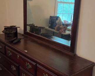 #50 Chest of drawers with mirror 7 drawers 65x17x32 mirror 44x47 $120.00