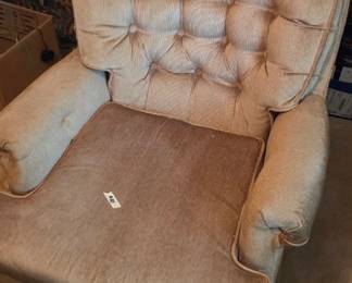 #47 Les Brown Swivel and Rocker chair dark gold velvet $45.00