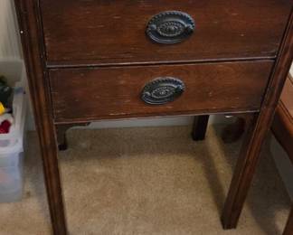 #62 small table with 2 drawers 18x14x27 (DIY special as-is finish) $20.00