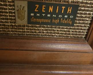 #32 Vintage Zenith radio record player cabinet untested heavy you move 46x19x33 $45.00