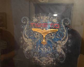 #44 Shadow box Famous DJ Tiesto with 2008 Arm band t-shirt CD signed 29x3x19 $175.00
