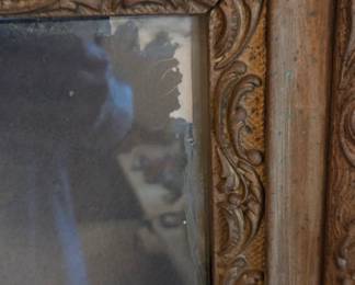 #148 Large wood framed portrait of a woman (as-is some frame damage) $25.00