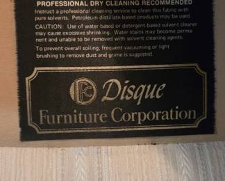 #45 Disque Furniture Corporation cream stripped chair swivel and rocks (as-is some stains underneath) $45.00