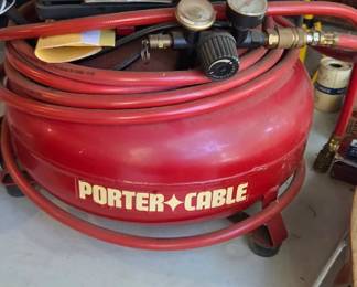 #103 Porter Cable portable air compressor with hose 6 gallon 135 PSI 2.6 SCFM $65.00