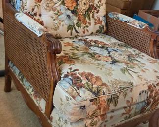 #2 Broyhill Premiere flower chair lattice arms $50.00