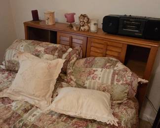 #66 Full headboard and foot board with rails $35.00
