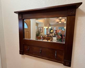 Antique mirrored coat rack
