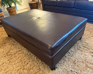 Lexington high grade leather foot stool with storage