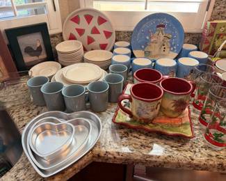 Lots of cups and plates 