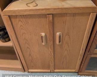 MidCentury Modern Style Oak Storage Cabinet
