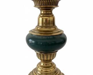 Traditional Brass and FauxStone Urn Table Lamp second image