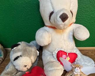 Valentines Day Plush Bear Set with Raccoon and Angel Bear