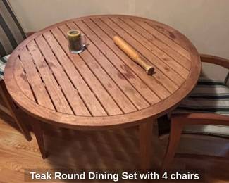 Teak Round Dining Set with chairs second image