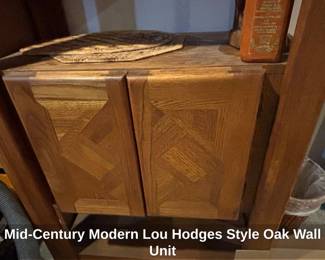MidCentury Modern Lou Hodges Style Oak Wall Unit second image