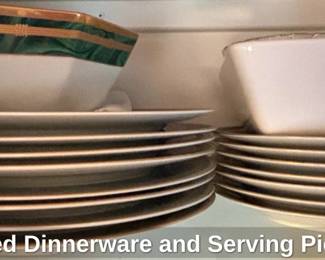 Mixed Dinnerware and Serving Pieces