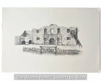 The Alamo Pencil Sketch by Rich