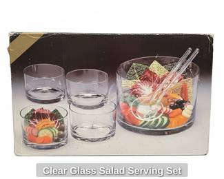 Clear Glass Salad Serving Set