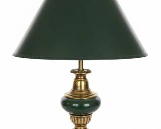 Traditional Brass and FauxStone Urn Table Lamp