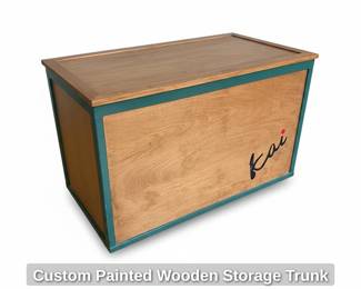 Custom Painted Wooden Storage Trunk