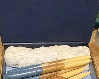 Vintage Nob Hill Blue Taper Candle Set in Presentation Box second image