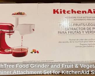 KitchTree Food Grinder and Fruit Vegetable Strainer Attachment Set for KitchenAid Stand Mixers second image