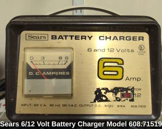 Sears or Volt Battery Charger Model .