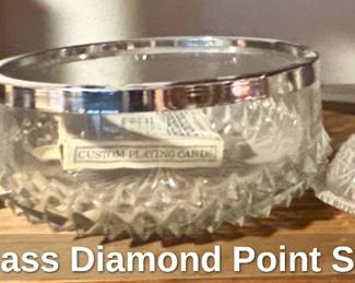 Indiana Glass Diamond Point Serving Set