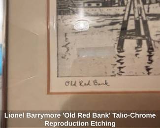 Lionel Barrymore Old Red Bank TalioChrome Reproduction Etching third image