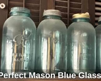 Ball Perfect Mason Blue Glass Jars