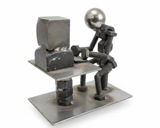 Welded Nut and Bolt Mechanic Figurine