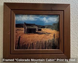 Framed Colorado Mountain Cabin Print by Rod Craig
