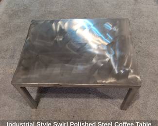 Industrial Style Swirl Polished Steel Coffee Table