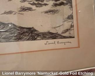 Lionel Barrymore Nantucket Gold Foil Etching second image