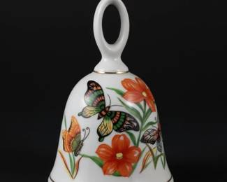 Porcelain Bell with Butterflies and Flowers fourth image
