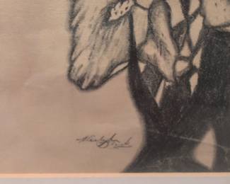 Original Charcoal Drawing of Irises second image
