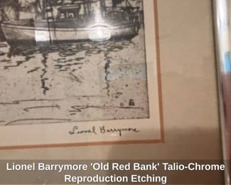Lionel Barrymore Old Red Bank TalioChrome Reproduction Etching second image