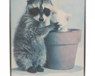 Vintage Raccoon and Kitten If theres anything I cant stand its someone who talks while Im interrupting Poster