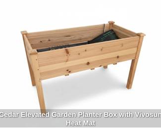Cedar Elevated Garden Planter Box with Vivosun Heat Mat